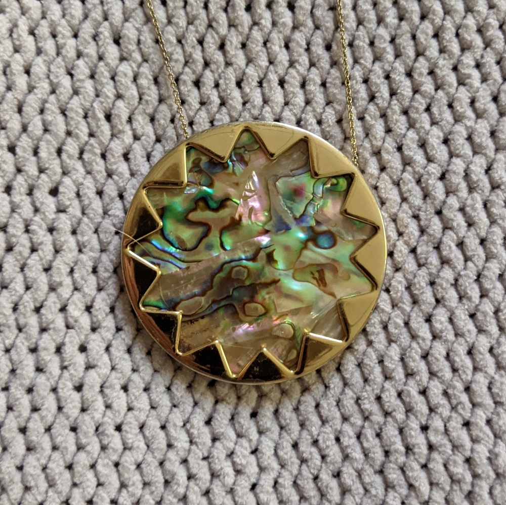 House of Harlow 1960 Abalone Sunburst Necklace